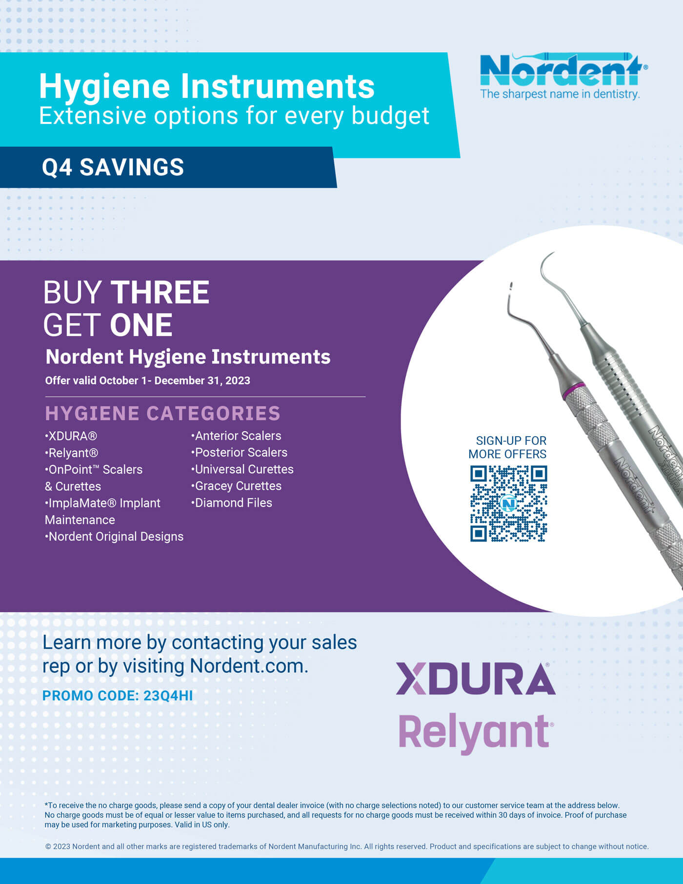 Nordent Q4 Savings: Hygiene Instruments, Buy Three Get One